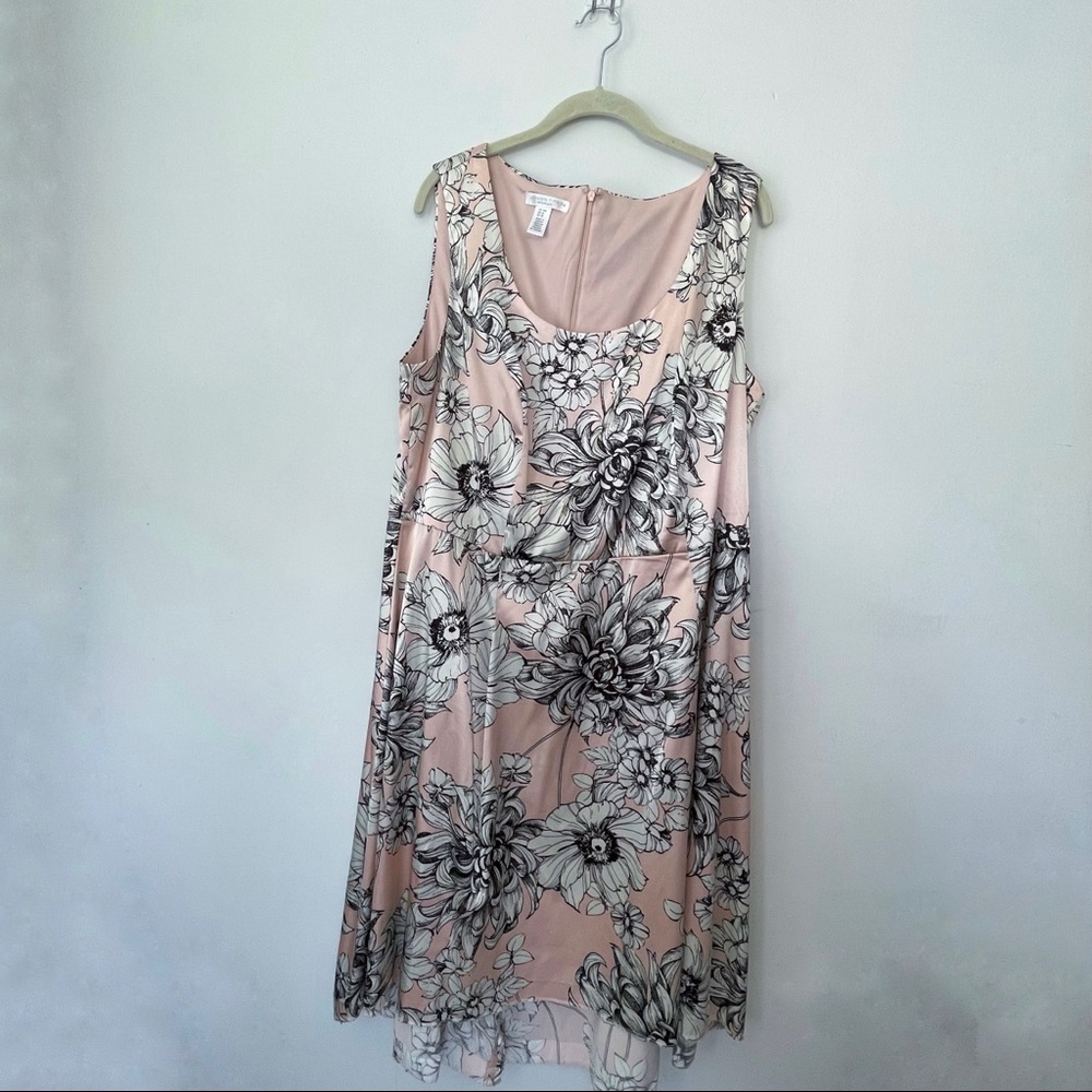 🪐London Times Woman High Low Pink Floral Dress in 18w🪐